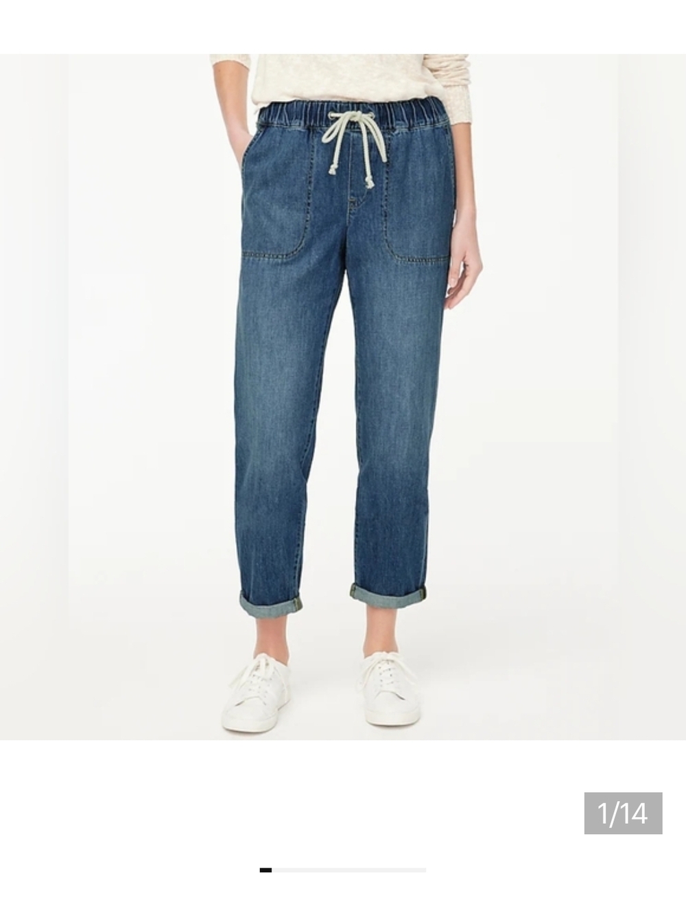 J. Crew Women's Dark Blue Drawstring Jeans